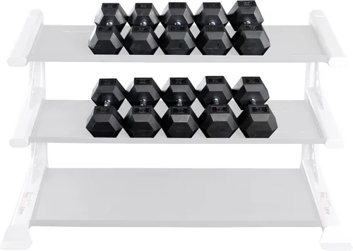 Miniatura 5 de Mancuernas hexagonales con revestimiento de hule 3 – 100 libras
