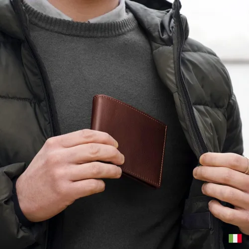 Miniatura 7 de Maruse Billetera plegable delgada de cuero cartera minimalista para hombres, Negro -, Minimalista
