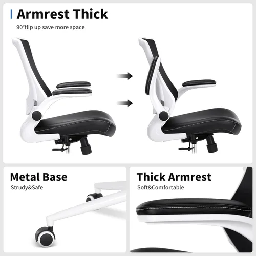 Miniatura 4 de Misolant Silla de dibujo, silla de oficina alta para escritorio de pie, silla de oficina alta con soporte lumbar ajustable y anillo reposapiés
