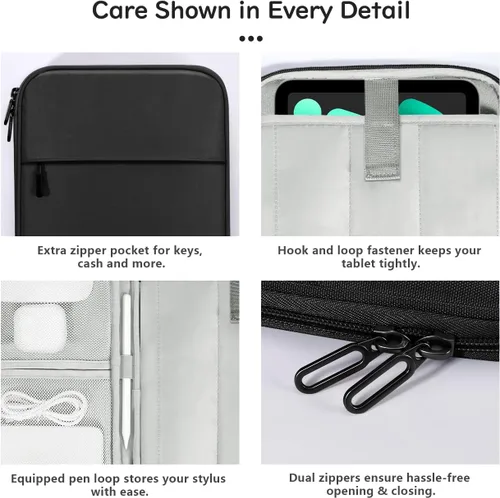 Miniatura 5 de Dadanism Funda acolchada para tablet de 8-9 pulgadas para iPad mini 7ª/6ª 8.3 pulgadas 2024/2021, iPad mini 5/4/3/2/1 7.9 pulgadas, Galaxy Tab A9