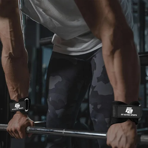 Miniatura 8 de Fit Active Sports Puños suaves de peso muerto para levantamiento de pesas, levantamiento de potencia, peso muerto, filas y dominadas, muñequeras