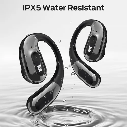 Miniatura 7 de Monster Audífonos de oreja abierta AC330, auriculares inalámbricos Bluetooth 5.4 con conversación clara, elegante funda giratoria con cordón, carga