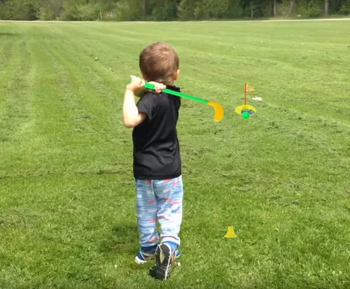 Miniatura 5 de Palos de golf de plástico, juegos de juguetes de golf educativos para niños pequeños, deportes al aire libre en interiores y exteriores, juguetes