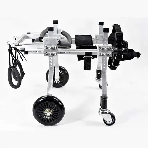 Dog Pet Wheelchair Dog Wheelchair 4 Wheels Mobility Rear Support Adjustable Stainless Steel Cart Pet Cat Dog Wheelchair Hind Leg (XXXS)