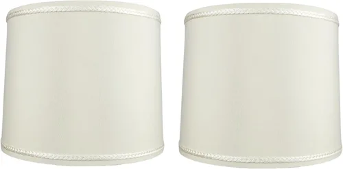 Miniatura 25 de Royal Designs, Inc. HB-641UT-9BG Pantalla de lámpara de tambor poco profundo con tapiz, Uno Fitter, 8 x 9 x 7, beige