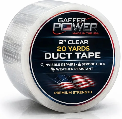 Gaffer Power - Cinta adhesiva transparente, ultra alto rendimiento resistente a la intemperie para reparaciones y montaje discretos, no se muestran,