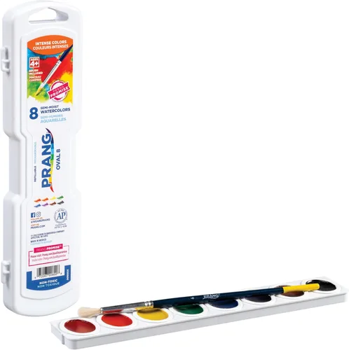 Miniatura 4 de Prang Juego de pintura ovalada para acuarela, 8 colores surtidos, 1 unidad