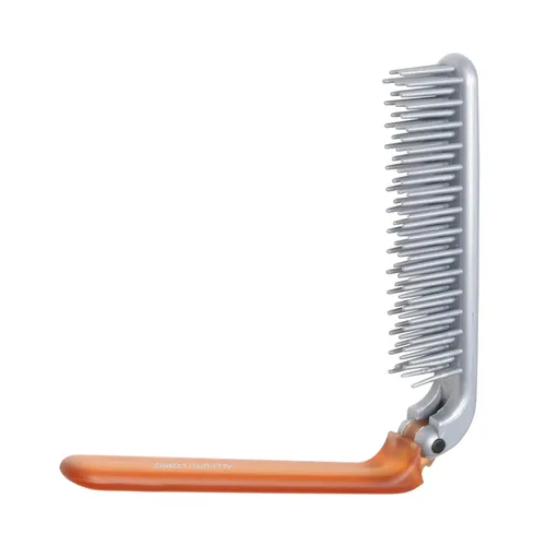 Allegro Combs ScalpCaress: cepillo de pelo EDC Mini cepillo plegable unisex, para niños, ideal para cabello corto, cerdas suaves. Cepillo apto para