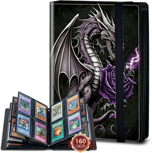 Miniatura 71 de Rossy Carpeta de tarjetas con 4 bolsillos, carpeta de tarjetas intercambiables, álbum de colección de tarjetas, para 160 tarjetas, carpeta