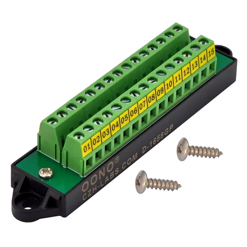 Miniatura 16 de OONO Módulo de distribución de bloque de terminales de posición 2x12 de 16 amperios para CA DC
