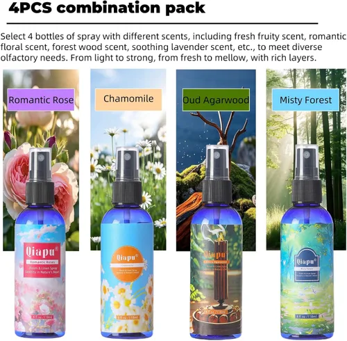 Miniatura 2 de Spray Natural de Lino para Dormitorio, Ambientador Perfumado con Extractos de Plantas, Frescura Duradera para Sábanas, Almohadas y Cortinas - Ébano