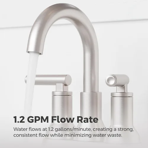 Miniatura 10 de Pfister Capistrano - Grifo de lavabo de baño, centro de 10.2 cm, 2 asas, 3 orificios, certificado NSF, acabado de níquel cepillado resistente a