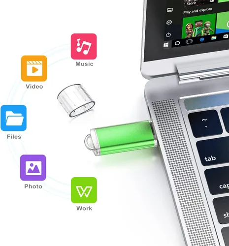 Miniatura 2 de K&ZZ Paquete de 5 unidades flash USB de 64 GB de 64 GB USB 2.0 Thumb Drive Gig Zip Drive Stick 64G Flash Memory Stick Jump Drives para PC portátil