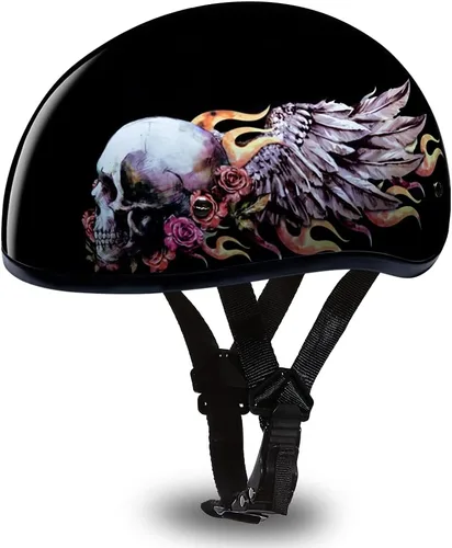 Miniatura 8 de Daytona Helmets - Medio casco de motocicleta con diseño de calavera y huesos cruzados – Aprobado DOT [Gráficos]