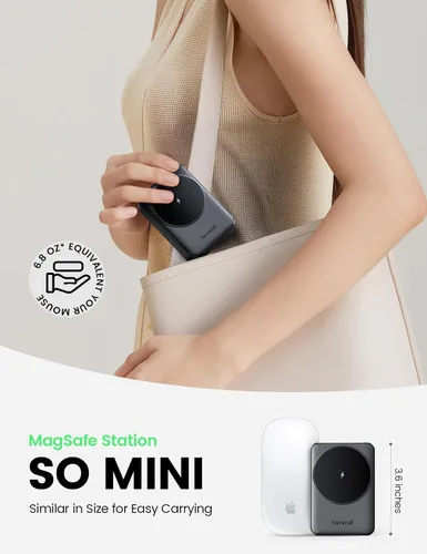 Miniatura 2 de Lamicall Estación de carga 3 en 1 para dispositivos Apple, plegable inalámbrica para soporte de cargador MagSafe para iPhone 17/16/15/14/13/12