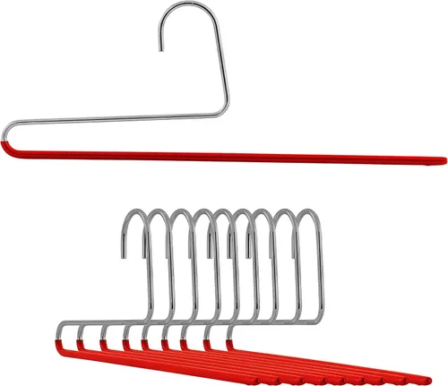 Miniatura 11 de Mawa Trouser Series - Percha de varilla de extremo abierto, KH 35U, antideslizante para pantalones/pantalones, ahorro de espacio, versión con gancho