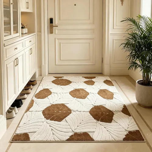 Miniatura 74 de UKELER Tapete antideslizante para puerta, alfombras de acento modernas para entrada, estilo romántico campestre americano, alfombras de algodón