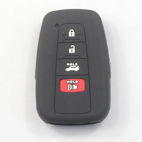 Miniatura 2 de 2 fundas de silicona de goma con 4 botones para llavero inteligente, sin llave, compatible con Toyota Corolla Highlander Camry Rav4 2019 2020 2021