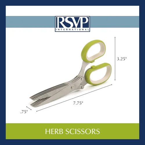 Miniatura 7 de Tijeras RSVP International, herramienta de cocina para frutas y verduras, apto para lavavajillas, color verde