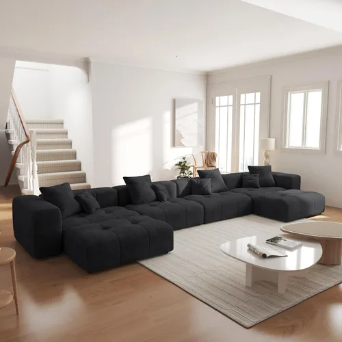 Miniatura 27 de JACH Sofás seccionales de 2 plazas, sofá moderno de oficina, sofá modular de dos plazas, sofá cama acogedor para apartamento, dormitorio, sala