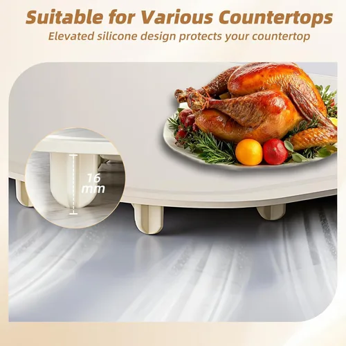 Miniatura 5 de Monteka Tapete de calentamiento para alimentos de 24.8"×15", bandejas de calentamiento eléctrico con aplicación y control de botón, alfombrilla