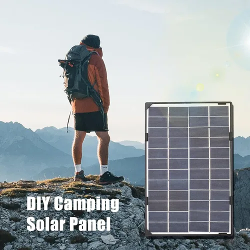 Miniatura 3 de Mini panel solar, 6W 12V panel solar para cámara de seguridad al aire libre célula solar con salida de CC de 10 pies DIY cargador de panel solar