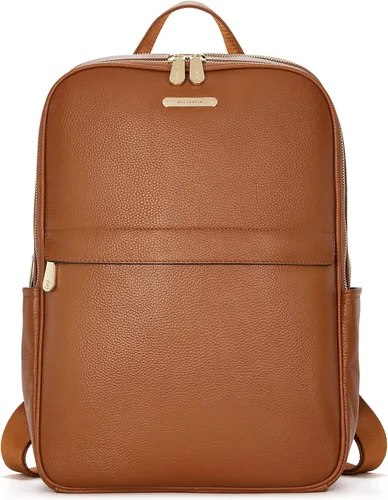 Miniatura 8 de BOSTANTEN Mochila para portátil de 15.6 pulgadas de cuero genuino para mujer, mochila informal para universidad, bolsa de viaje