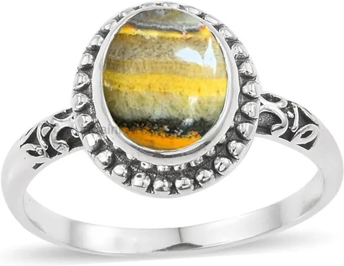 Miniatura 15 de Anillo de plata de ley 925 para mujer, anillo único de gema ovalada hecho a mano