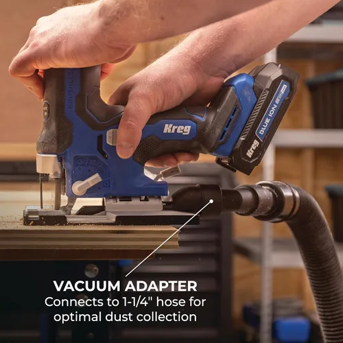 Miniatura 7 de Kreg Sierra Caladora de Agarre de Barril con Impulso Iónico de 20V - Inalámbrica, Compacta y Ergonómica - Corte de Precisión - Velocidad Variable