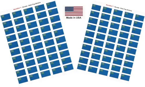 Miniatura 69 de 100 calcomanías de la bandera de Alaska; 1.5" x 1" hechas en Estados Unidos, calcomanías autoadhesivas de la bandera del estado para álbumes