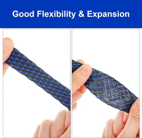Miniatura 3 de Xuniea Fundas trenzadas de telar de alambre de 96 pies para organizar cables con 127 tubos termorretráctiles para cables de audio y video contra
