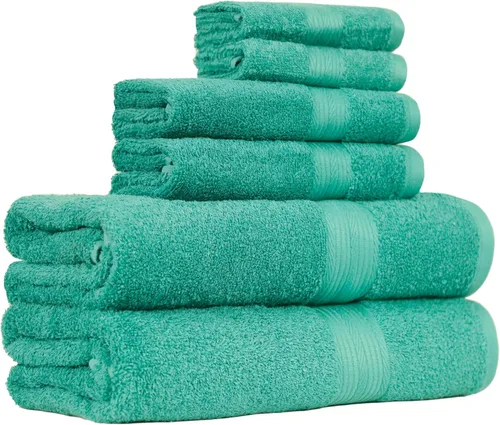Miniatura 7 de Amazon Basics Juego de toallas de baño suaves, absorbentes, resistentes a la decoloración, 100% algodón, 6 piezas (12 x 12 pulgadas), toallas Carmesí