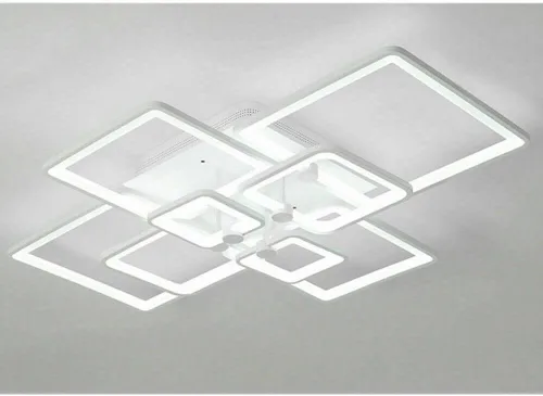 Miniatura 3 de Lámpara LED moderna regulable de 8 cabezales cuadrados con control remoto cerca del techo, candelabros acrílicos para dormitorio, sala de estar