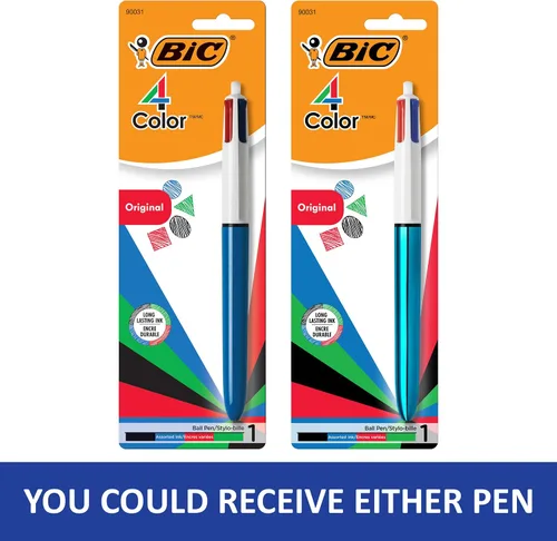 Miniatura 3 de Bolígrafo retráctil BIC de 4 colores con punta media de 1.0 mm, 1 unidad en colores de tinta surtidos Verde
