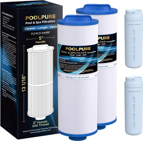 Miniatura 10 de POOLPURE Filtro de spa 4CH-949 reemplaza a Pleatco PWW50L, 200702, fil50-5d13h15fct-3, Filbur FC-0172, SD-01143, 817-4050, FD2007, Waterway Teleweir