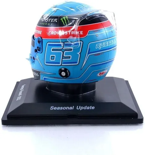 Miniatura 2 de Casco a escala 1:5 de George Russell 2022 Réplica del GP de Brasil