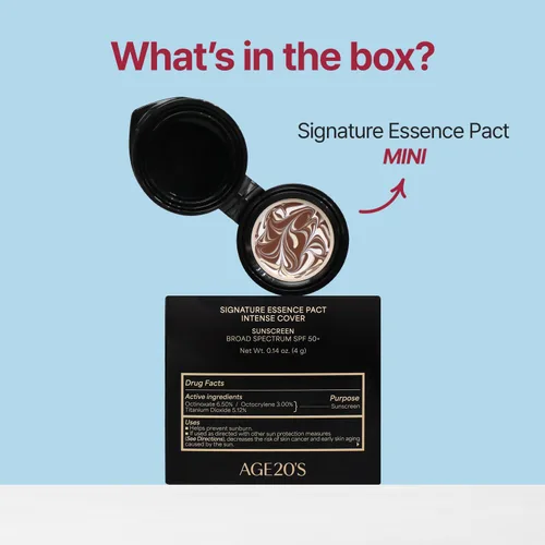 Miniatura 9 de [Tamaño mini] AGE20'S Signature Essence Pact 13C Base de cojín coreana vegana Paquete de 1 Base crema, acabado húmedo y brillante, cobertura