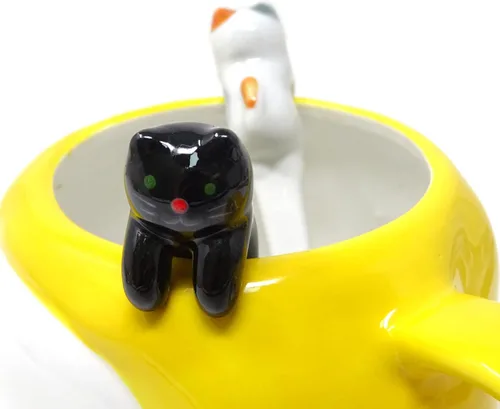 Miniatura 5 de Honbay 2 cucharas de cerámica para gatos, para colgar té y café, color negro