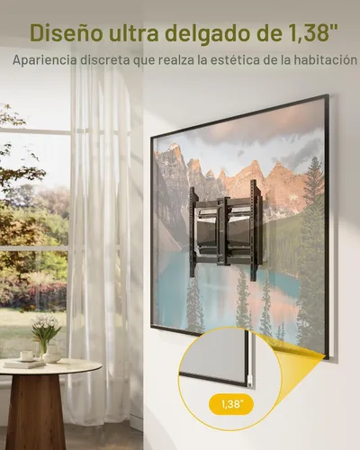 Miniatura 2 de monTEK Soporte de pared para TV ultradelgado de alta resistencia para televisores de 37 a 90 pulgadas de hasta 185 libras, soporte de pared