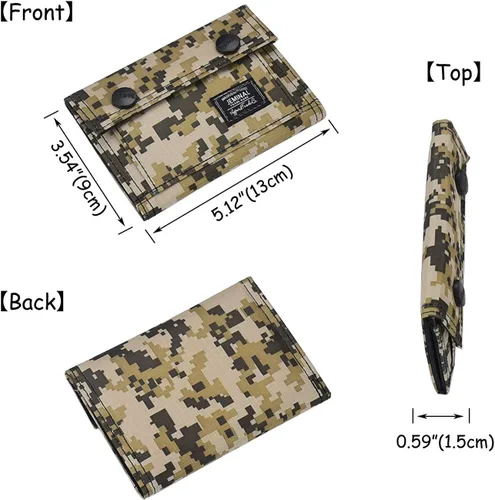 Miniatura 2 de JEMINAL Carteras de los hombres impreso camuflaje bilingüe adolescentes niños para niños