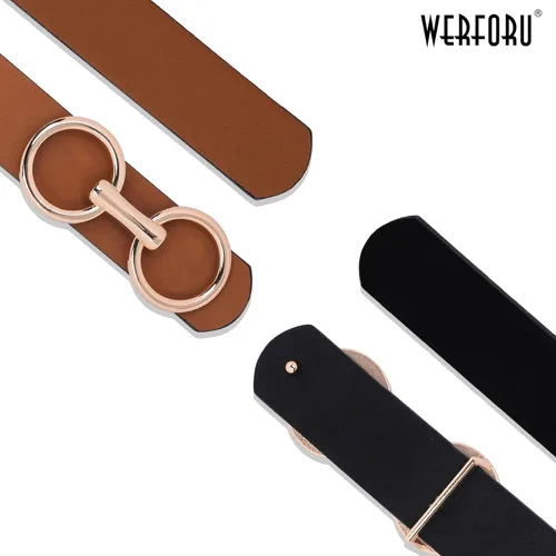 Miniatura 8 de Cinturón de cuero reversible para mujer, cinturón de cuero con anillo tórico dos en uno para vestido de jeans
