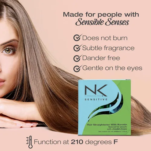 Miniatura 5 de NK Professional Care Tratamiento alisador de cabello con queratina, crema, para cuero cabelludo sensible, vegano, sin formaldehído, 32.1 fl oz, 32