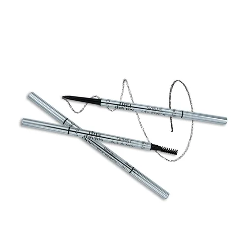 Miniatura 4 de Tina Davies Lápiz de seda delgado, color de cejas pre-dibujado para microblading, punta retráctil con carrete, micro cejas suaves - negro