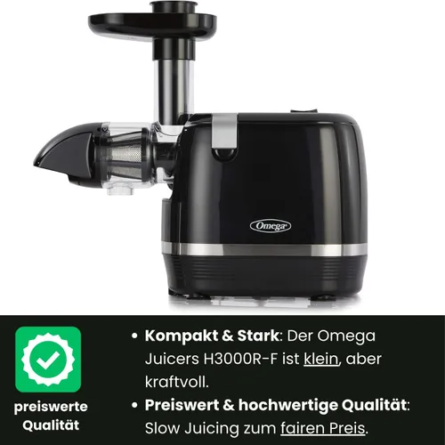 Miniatura 2 de Omega Exprimidor H3000R Extractor de masticación lenta, 150 vatios, color negro