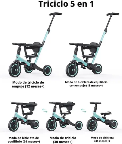 Miniatura 2 de newyoo Triciclos para niños pequeños de 1 a 3 años, bicicleta de equilibrio para bebés, regalo de Navidad y cumpleaños para niños y niñas, triciclo