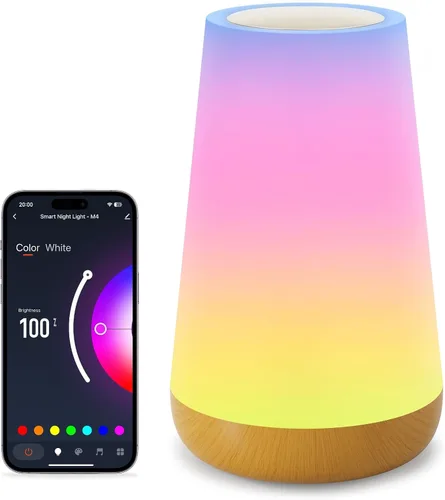 Miniatura 12 de Auxmir Luz Nocturna LED 2 Pack Lámpara de Mesita de Noche con Control Táctil y Remoto, Luz de Mesa Regulable con 13 Colores RGB Cambiantes, 5