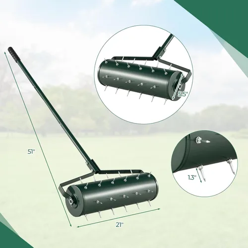 Miniatura 5 de IRONMAX Aireador de césped rodante, herramienta de empuje manual para despachar el suelo con mango ergonómico, herramienta de césped aireador