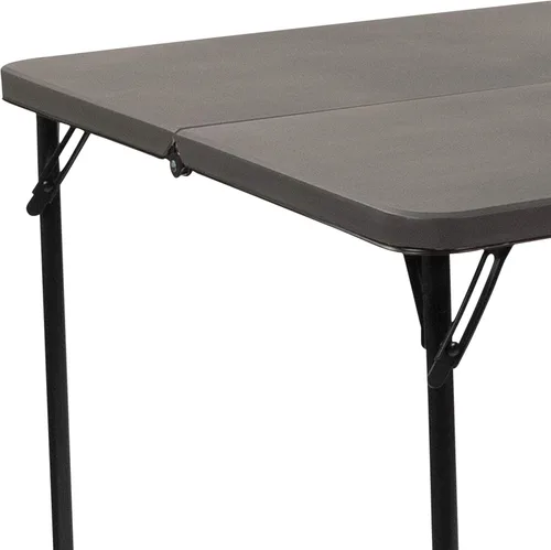 Miniatura 10 de Flash Furniture Dunham Mesa Cuadrada de Plástico Plegable para Eventos de 2.83 Pies con Asa de Transporte, Mesa de Banquete Bi-Fold para Eventos