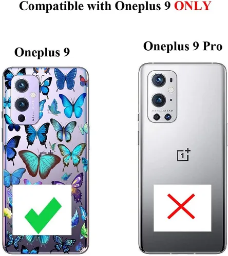 Miniatura 8 de Unov Funda diseñada para OnePlus 9 5G, funda transparente con [patrón antideslizante en relieve], protección delgada a prueba de golpes