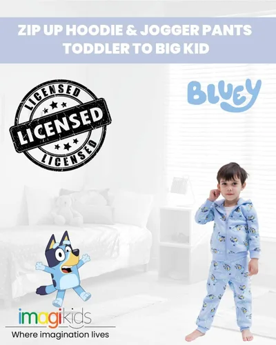 Miniatura 2 de Bluey Conjunto de sudadera con capucha y cremallera de forro polar para niños pequeños y grandes